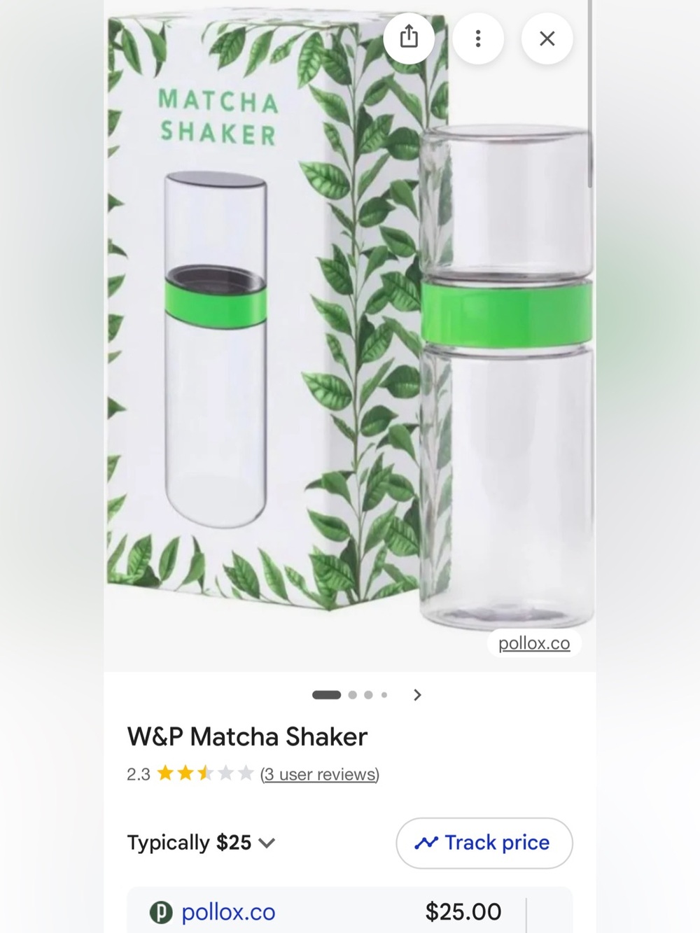 NIB W&P Matcha Shaker in Bright Green